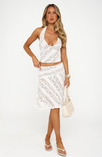 Gelato Girl Halter Top Off White