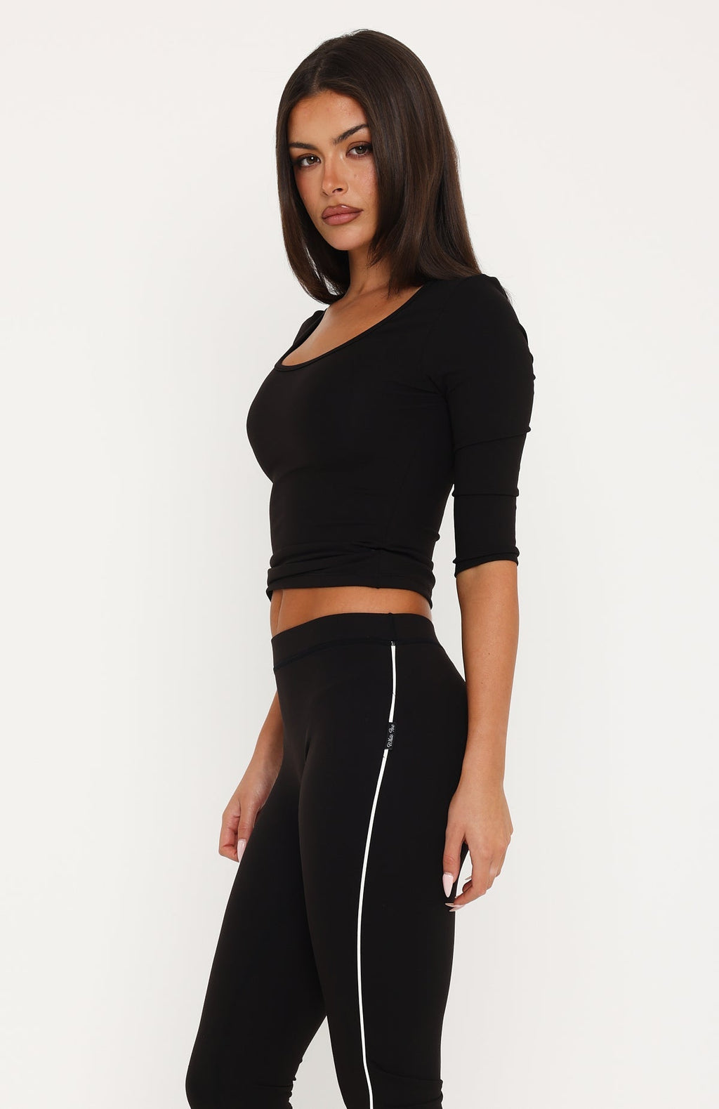 Time Stood Still 3/4 Sleeve Top Black