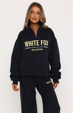 Vibes On Point Quarter Zip Sweater Navy