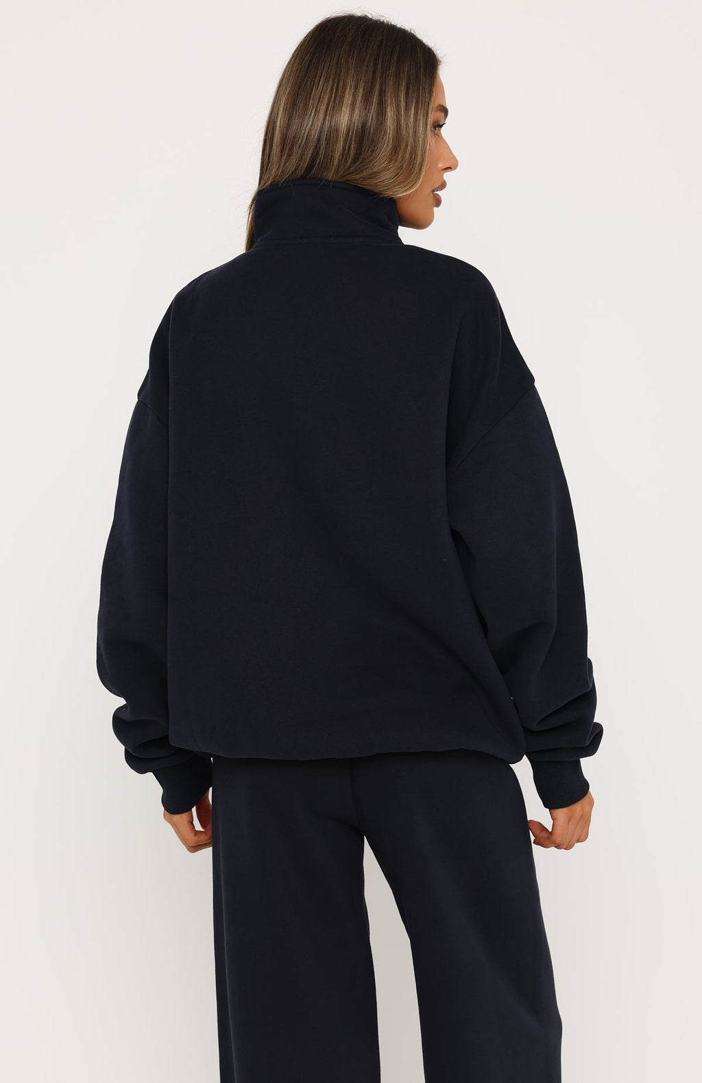Vibes On Point Quarter Zip Sweater Navy