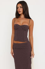 Be Simple Bustier Chocolate/Cream Polka Dot