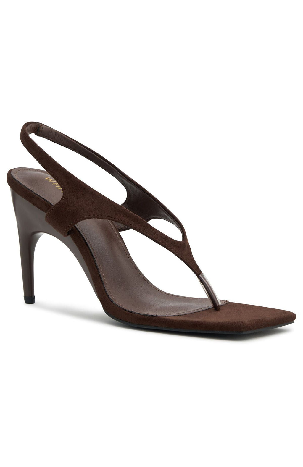 Barbod Slingback Heels Chocolate Faux Suede