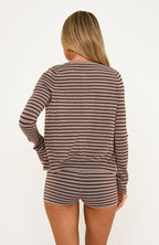 Dreamy Darling Knit Cardigan Chocolate Stripes