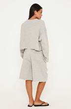 It Must Be A Sign Longline Lounge Shorts Dark Grey Marle