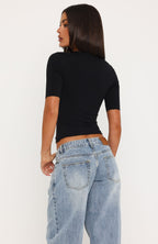 Keep The Change 3/4 Sleeve Top Black