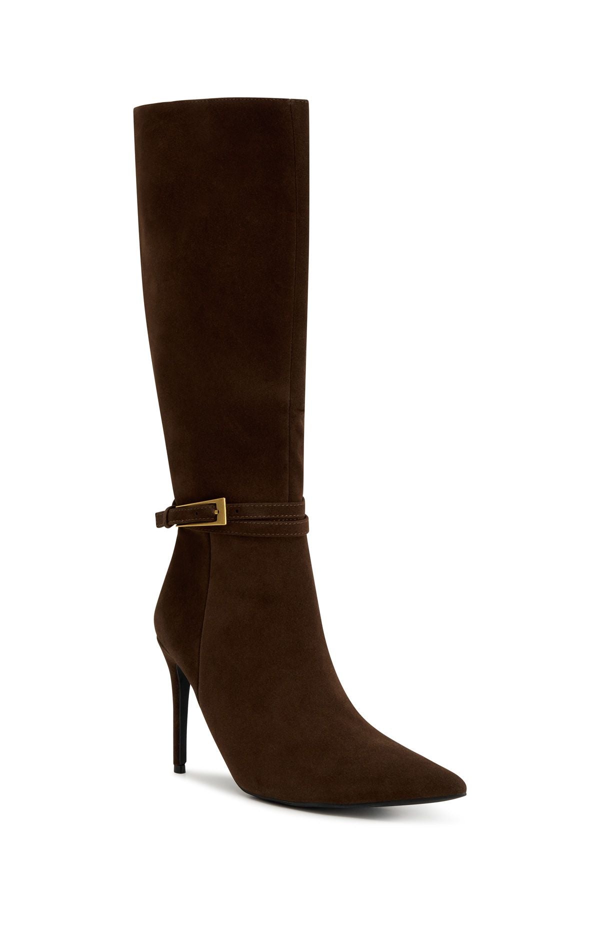 Selin Knee High Boots Chocolate Faux Suede