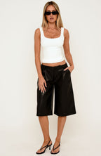 So Different PU Shorts Black