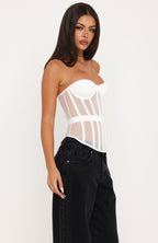 Just A Peek Strapless Bustier White