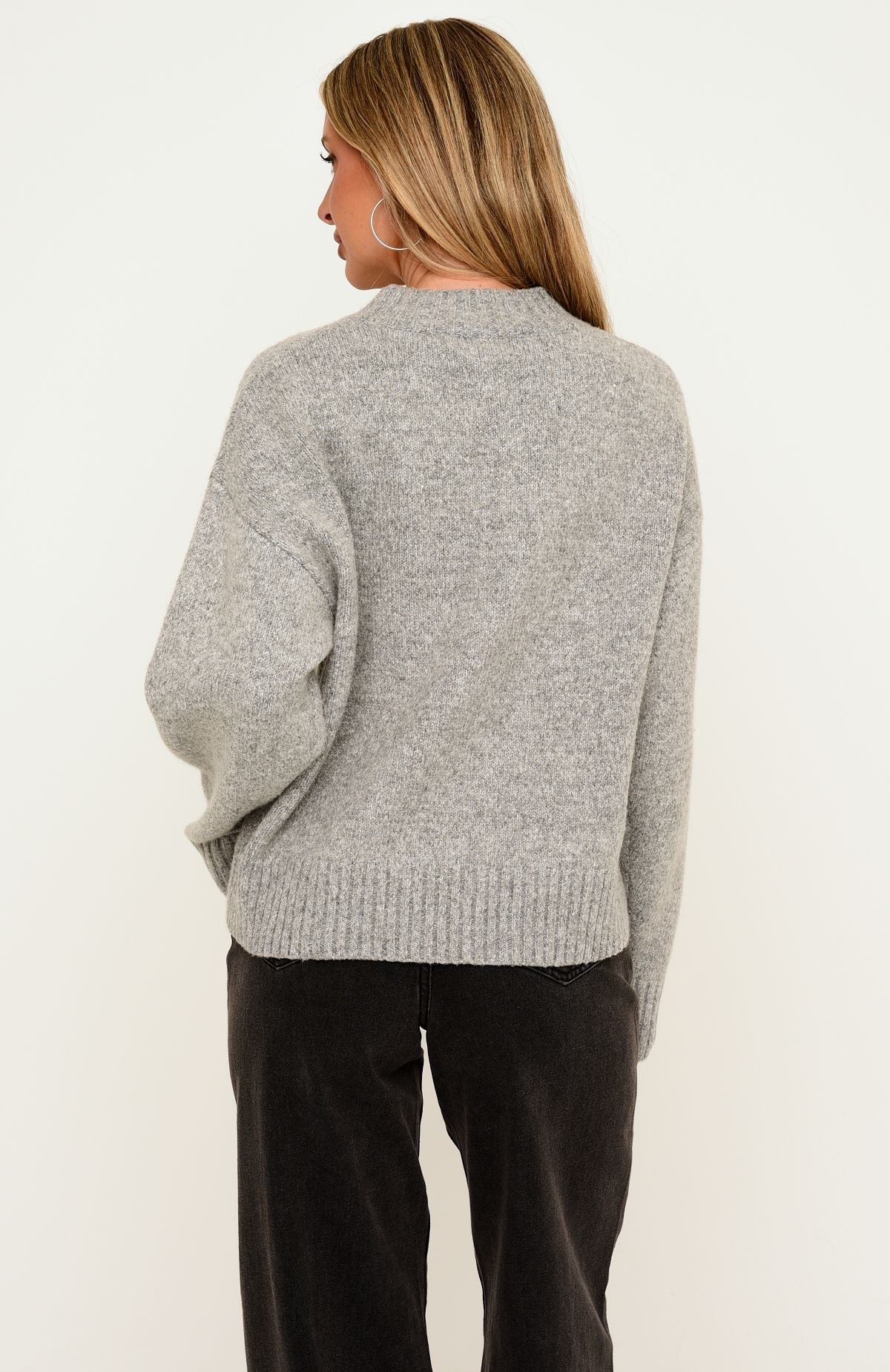 Adelaide Knit Sweater Grey Marle