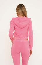Not Done Yet Zip Up Fitted Hoodie Sherbert