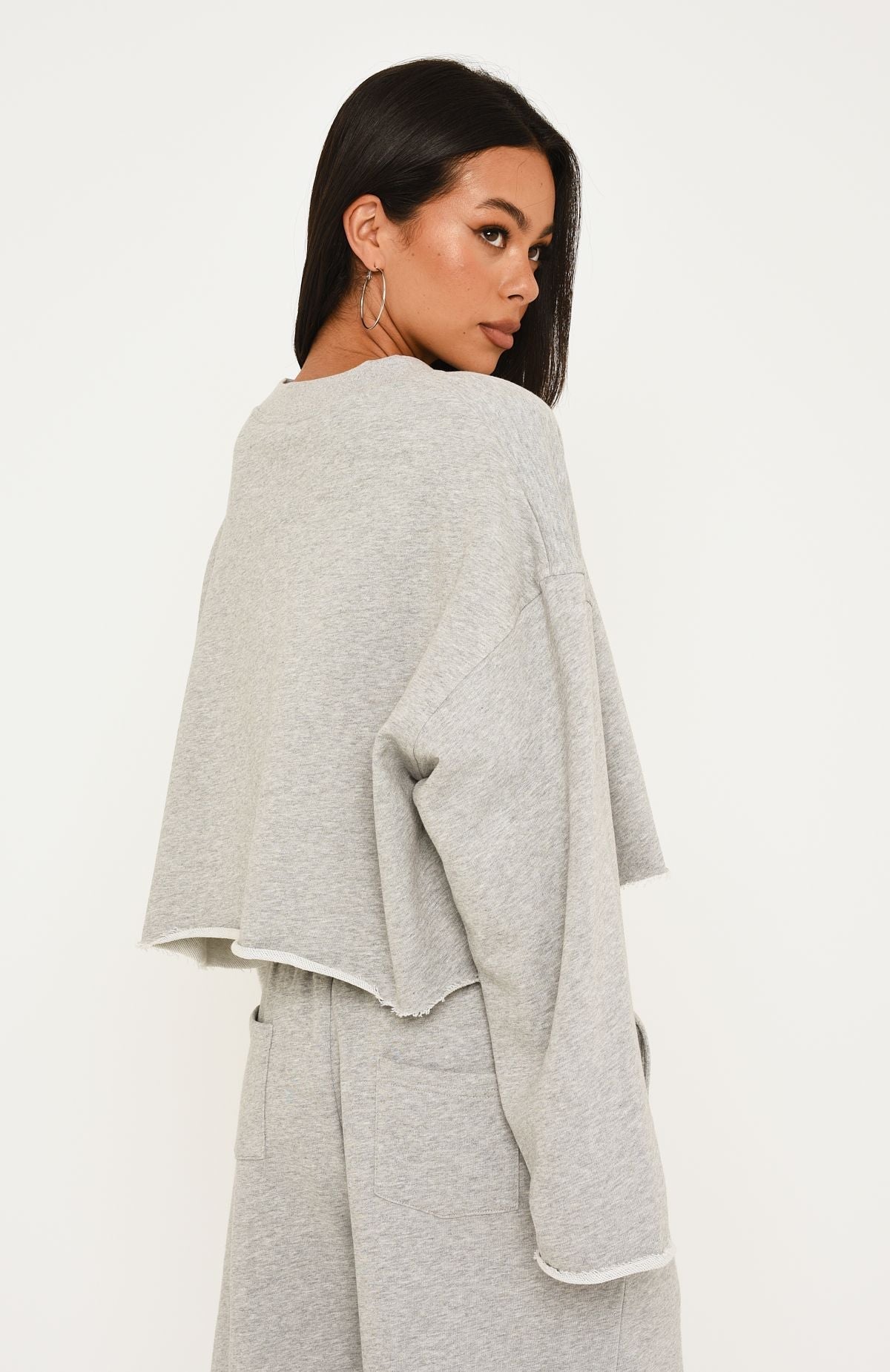 It Must Be A Sign Oversized Sweater Dark Grey Marle