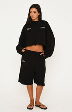 It Must Be A Sign Longline Lounge Shorts Black