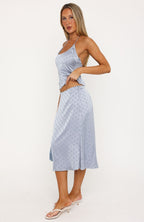 Palm Breeze Midi Skirt Steel