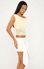 Mesmerised Eyes Off Shoulder Top Lemon