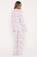 Pillow Talk Printed Long Sleeve Pyjama Set White Berries