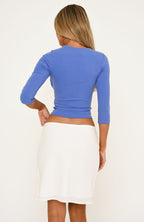 Soft Focus 3/4 Sleeve Top Cobalt