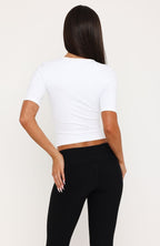 Keep The Change 3/4 Sleeve Top White