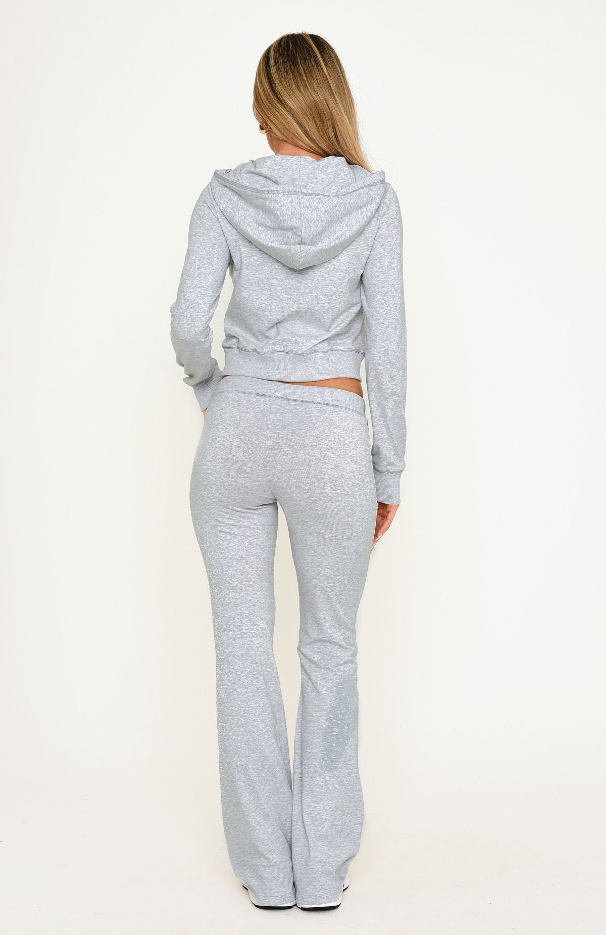 Not Done Yet Flare Pants Grey Marle
