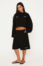 It Must Be A Sign Longline Lounge Shorts Black