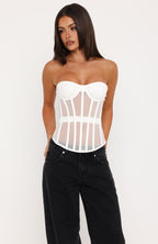 Just A Peek Strapless Bustier White