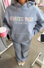 The Social Club Elena Wide Leg Sweatpants Dusty Blue