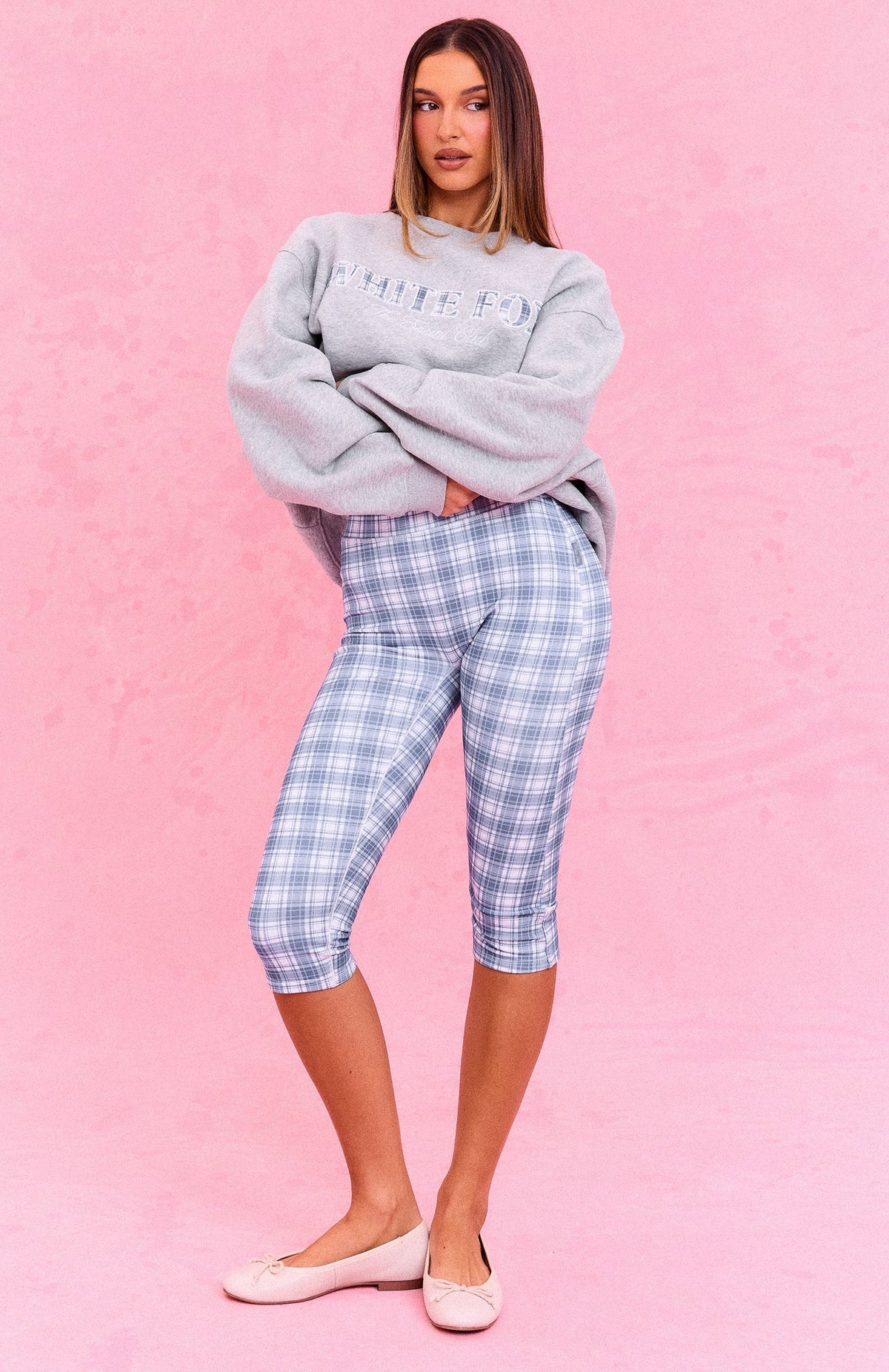 The Social Club Mirabelle Capri Pants Blue Plaid