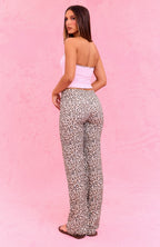 The Social Club Tanya Straight Leg Pants Leopard