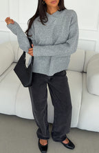 Adelaide Knit Sweater Grey Marle