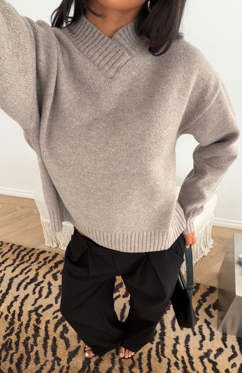Adelaide Knit Sweater Taupe