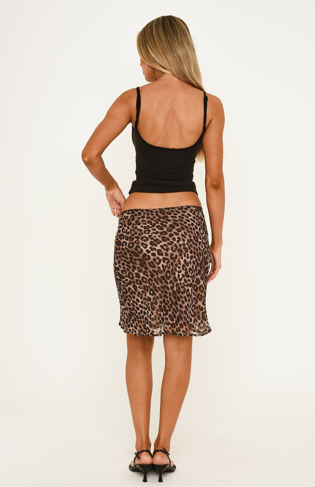Angel Status Midi Skirt Leopard Print