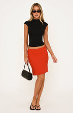 Angel Status Midi Skirt Red