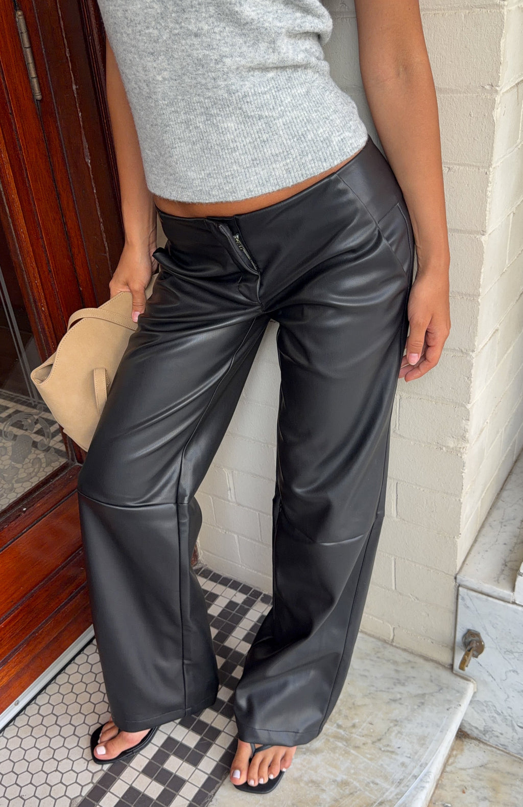 You're So Inspired PU Pants Black