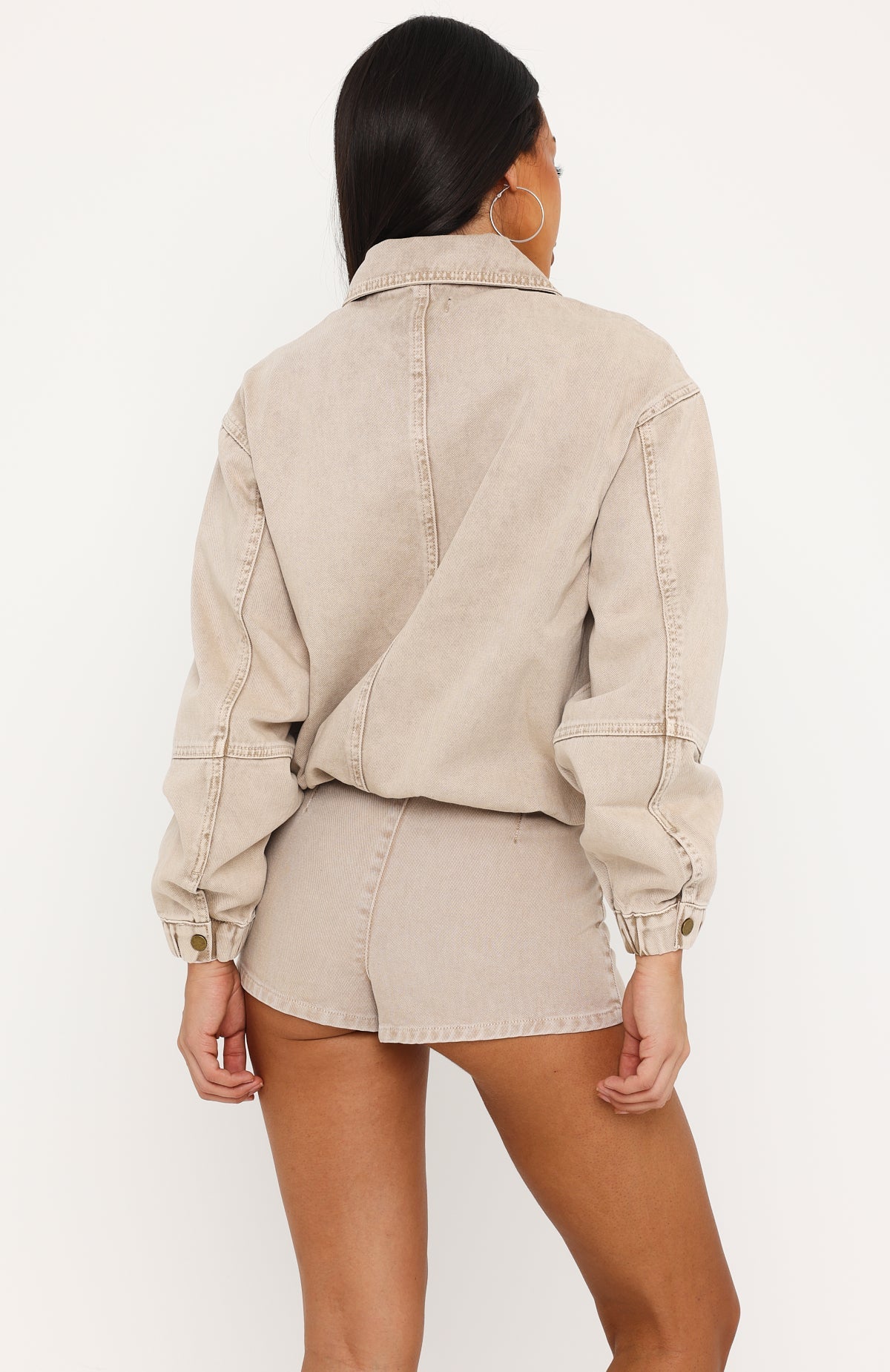 Cooler Than You Denim Bomber Jacket Sesame Wash