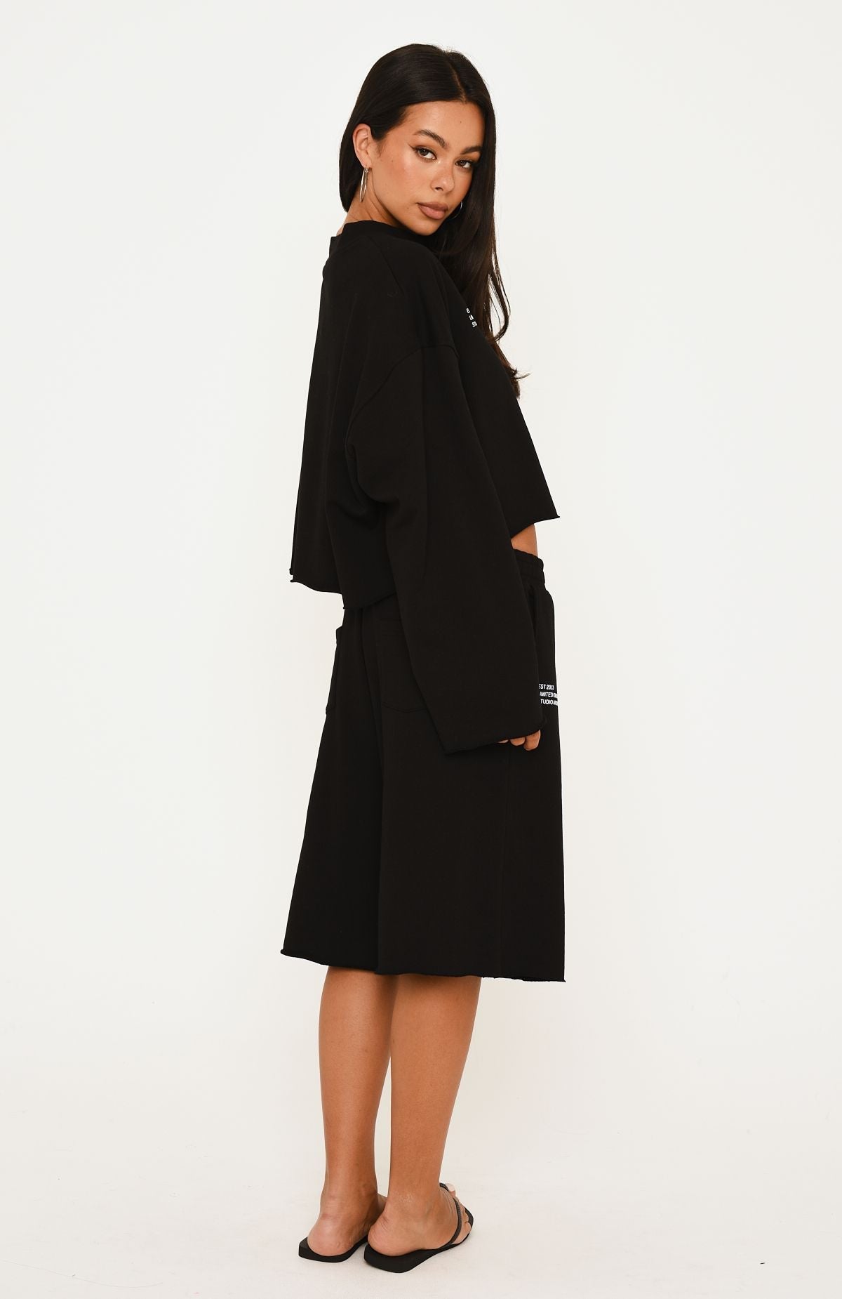 It Must Be A Sign Longline Lounge Shorts Black
