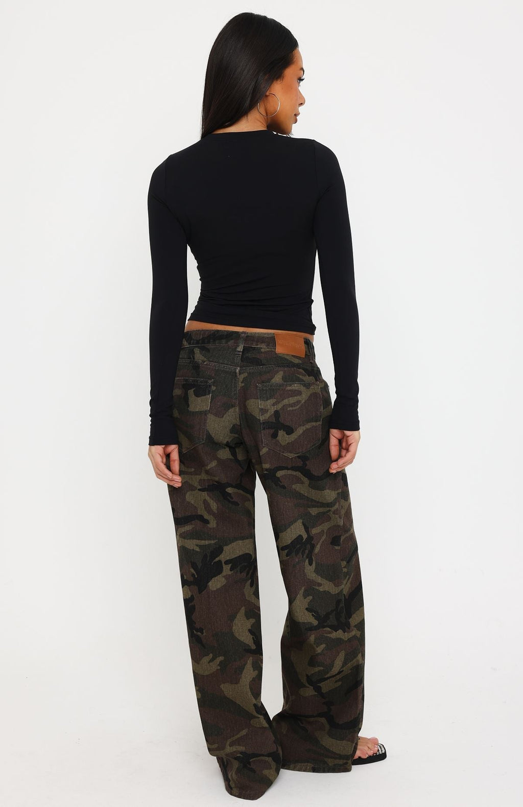 Maeve Low Rise Wide Leg Jeans Camo