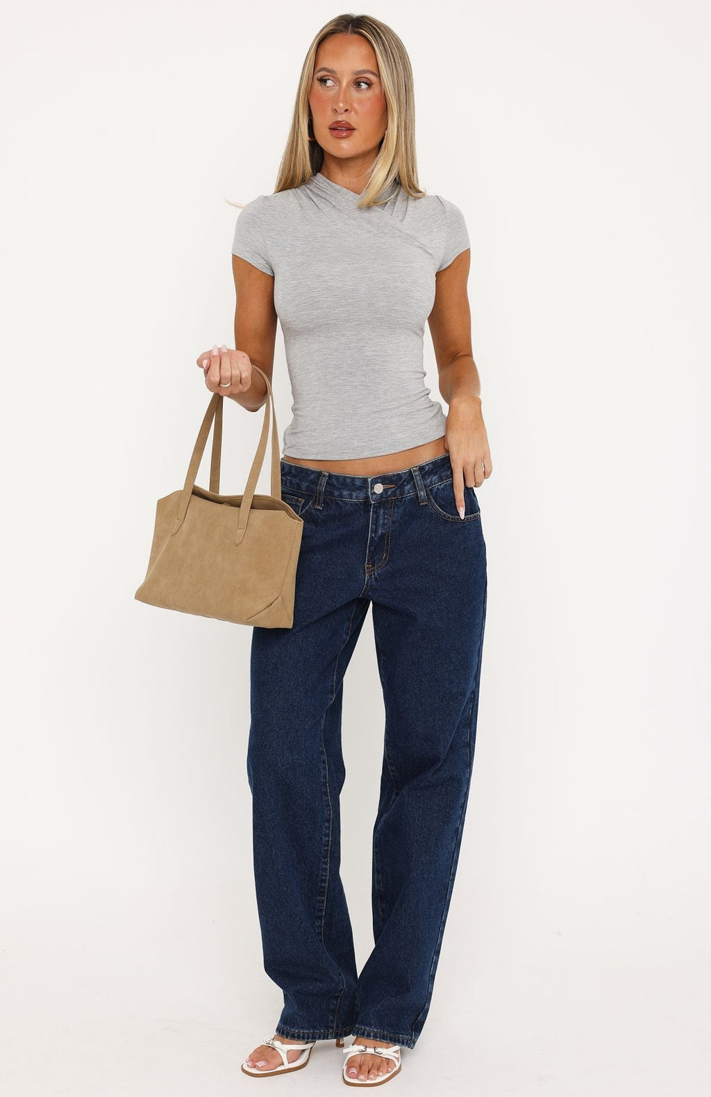 Just Can't Resist Short Sleeve Top Grey Marle