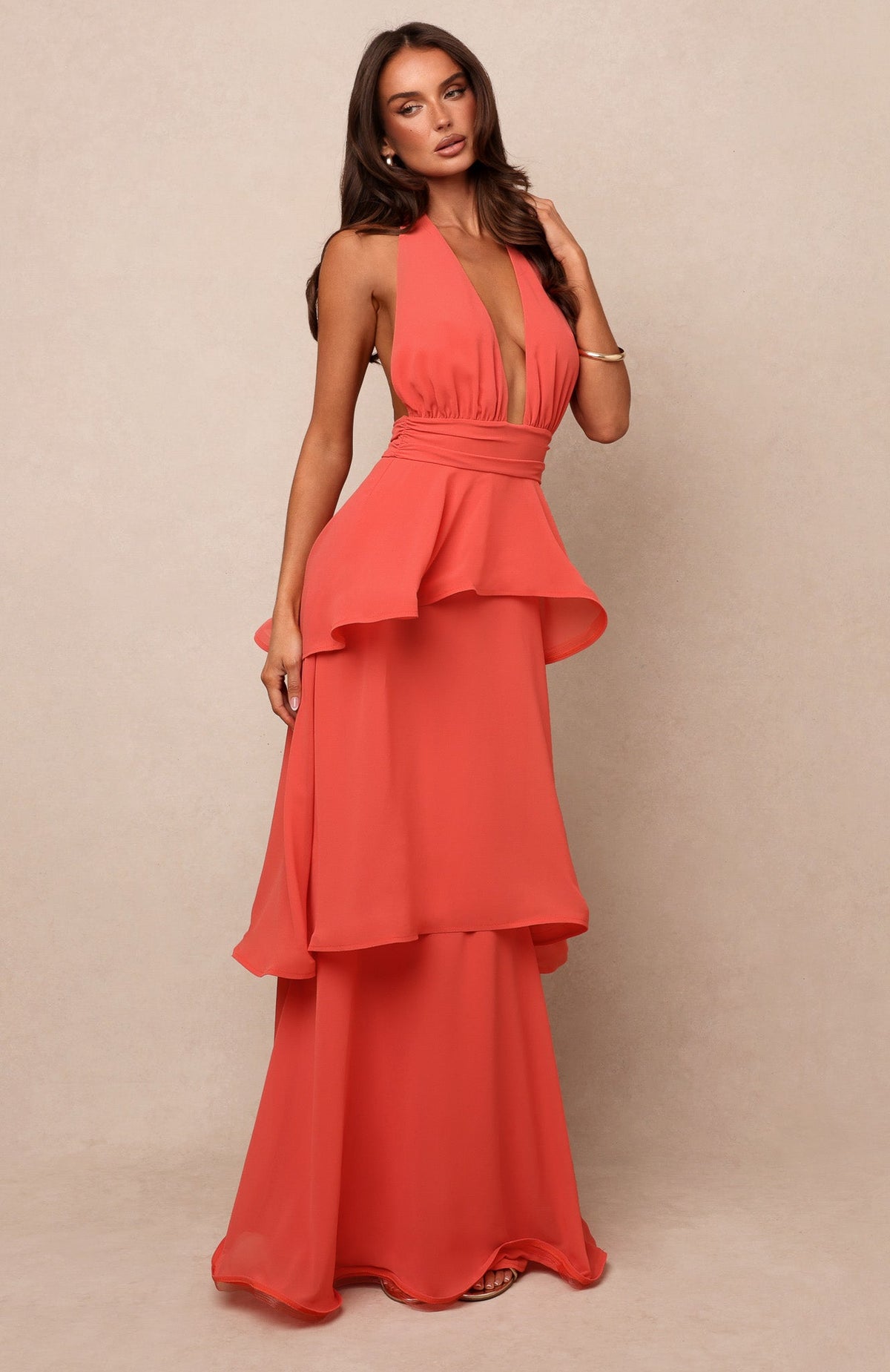 Fairytale Crush Maxi Dress Coral