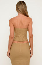 Giving Luxury Strapless Bustier Camel