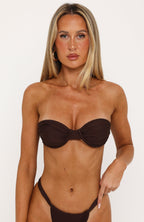 Louis Strapless Bikini Top Espresso