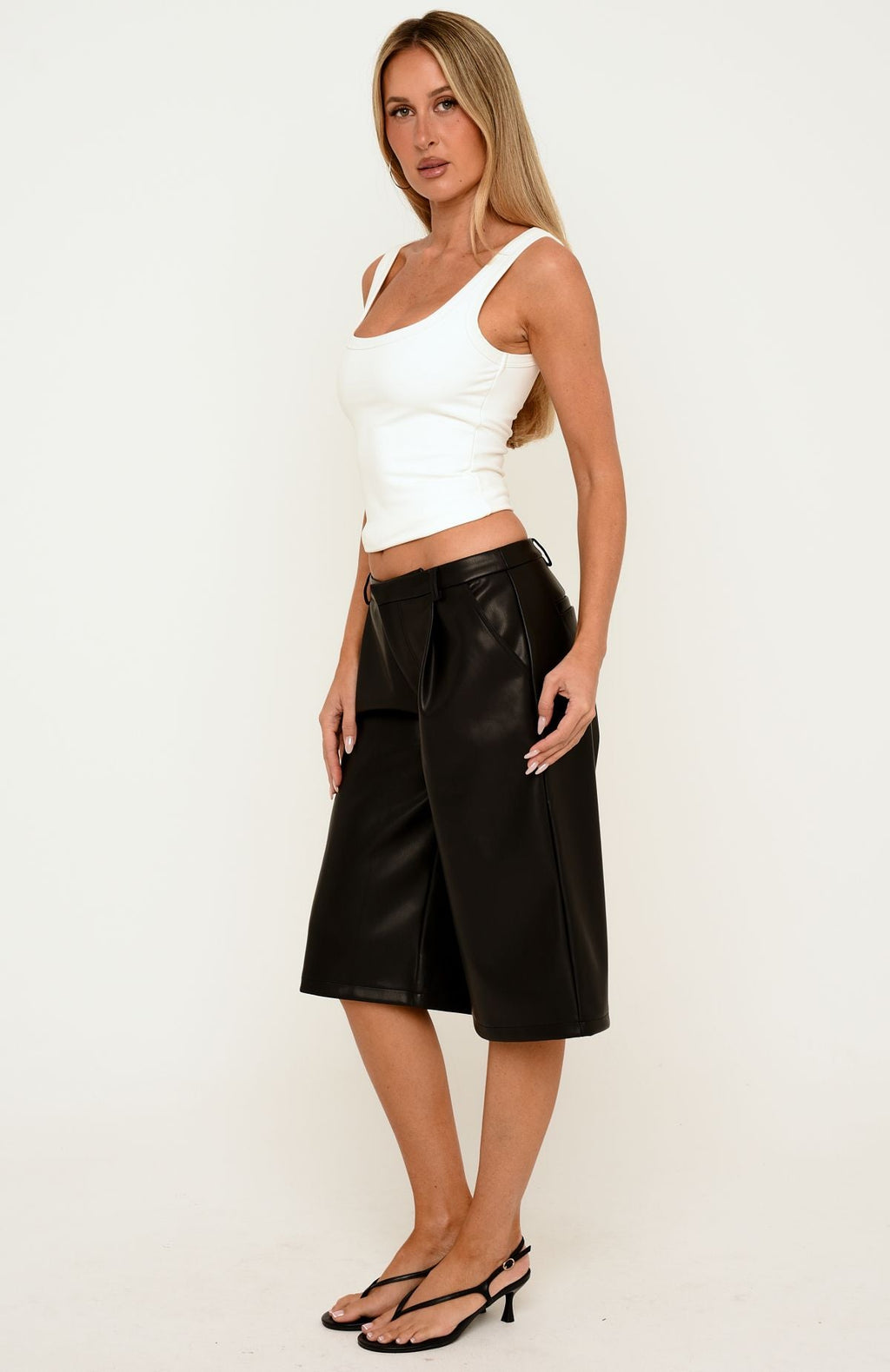 So Different PU Shorts Black