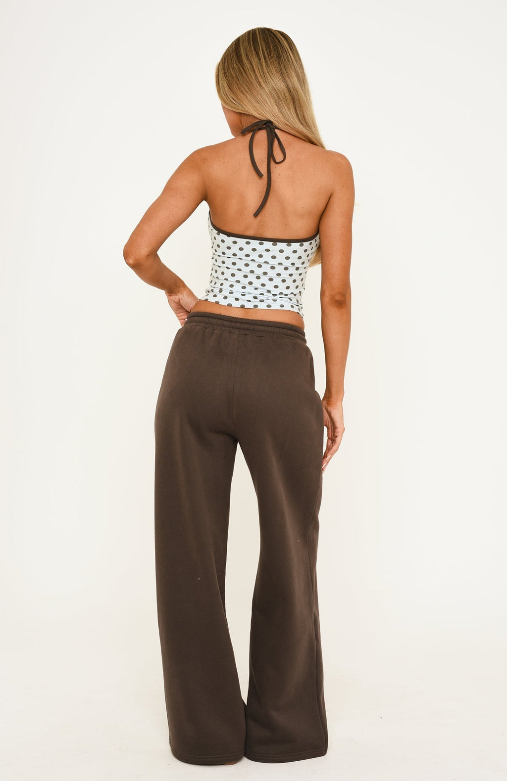 Just Peachy Wide Leg Sweatpants Charcoal