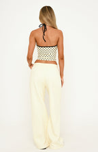 Just Peachy Wide Leg Sweatpants Cream