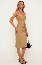 Giving Luxury Midi Skirt Camel