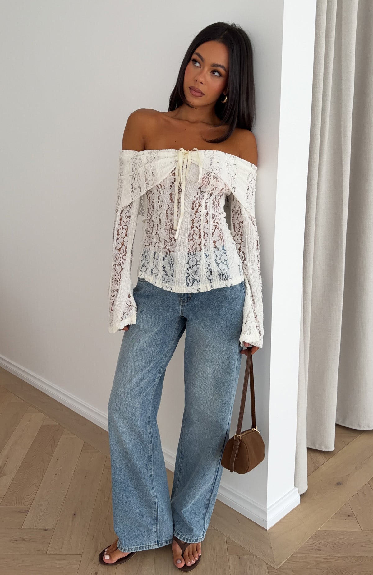 Lust Of Love Off Shoulder Lace Top Off White