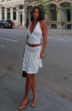 Gelato Girl Halter Top Off White
