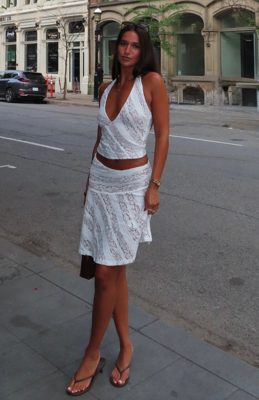 Gelato Girl Midi Skirt Off White