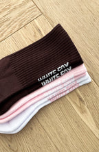 Next Round 3 Pack Socks White/Chocolate/Pink