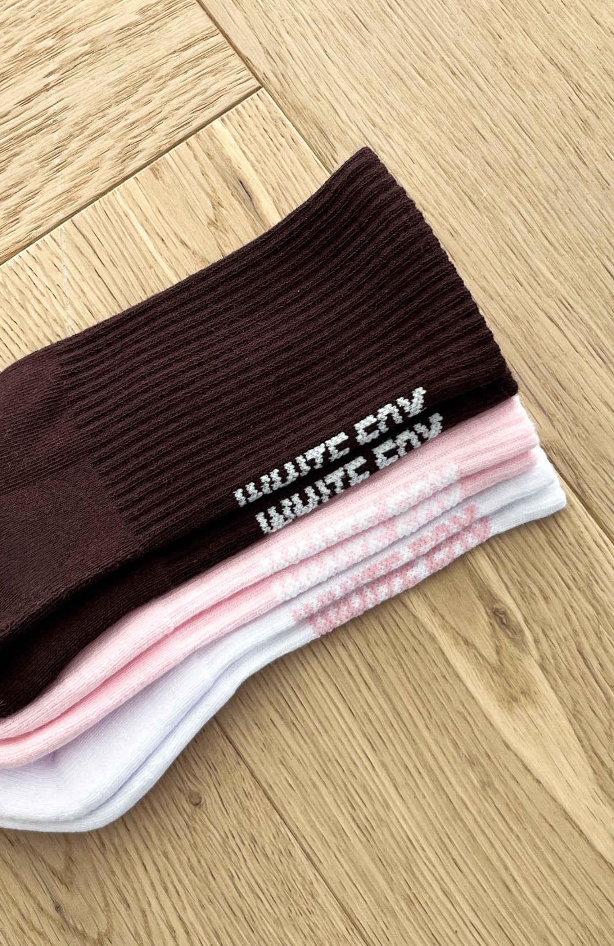 Next Round 3 Pack Socks White/Chocolate/Pink