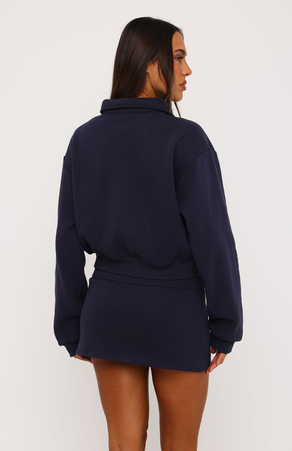 Not Changing Henley Polo Sweater Navy
