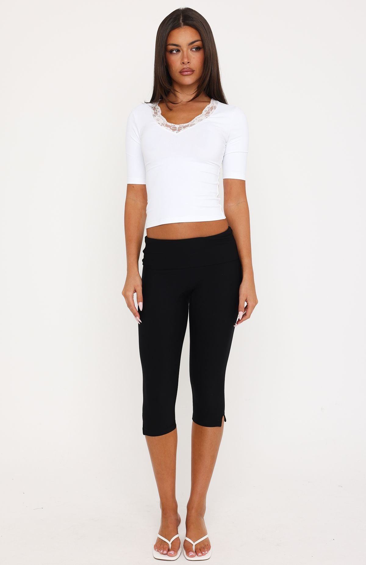 Keep The Change 3/4 Sleeve Top White